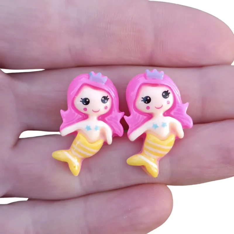Klipsy uszu dla dziewczynki SYRENKI kolczyki bez dziurek