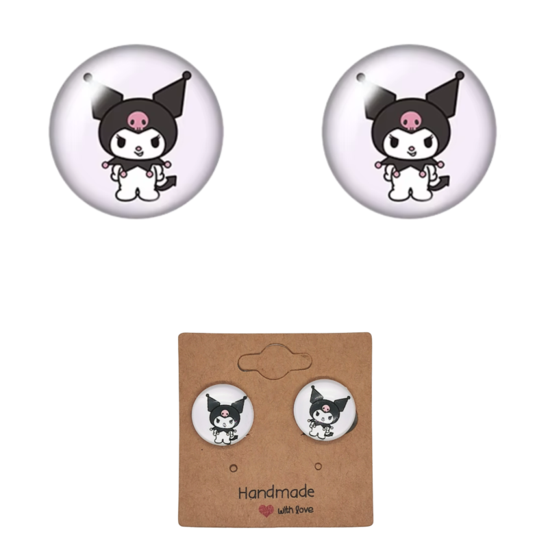 Klipsy Kolczyki Dla Dzieci Dziewczynki Bez Przekłuwania Uszu KUROMI SANRIO