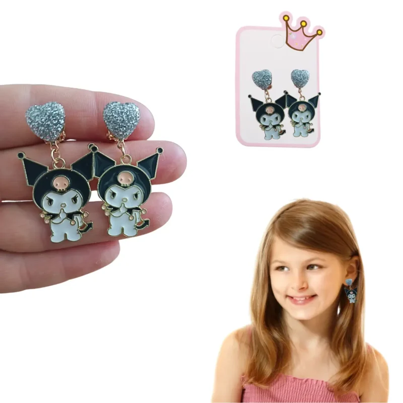 Klipsy Dla Dzieci Urocze Ozdoby Na Uszy SANRIO KUROMI