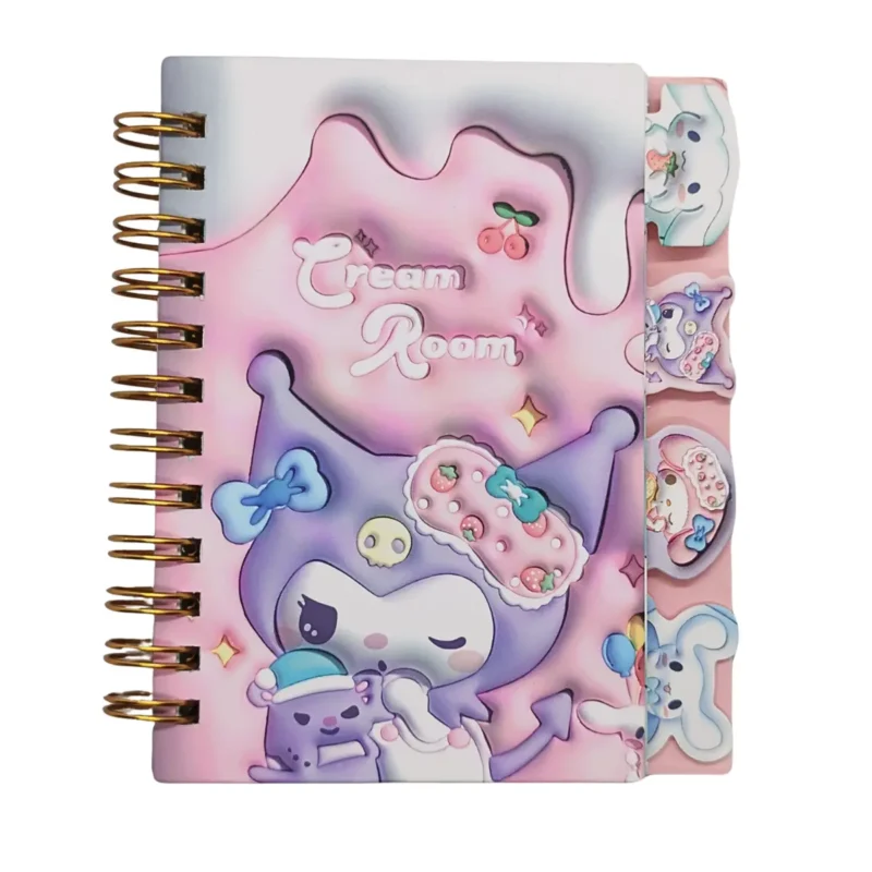 Notatnik Sanrio Kuromi 3D My Melody Cinnamoroll Uroczy notes kawaii z zakładkami