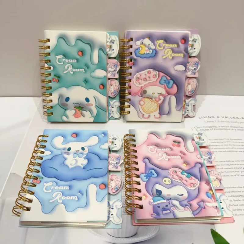 Notatnik Sanrio Kuromi 3D My Melody Cinnamoroll Uroczy notes kawaii z zakładkami - obrazek 3
