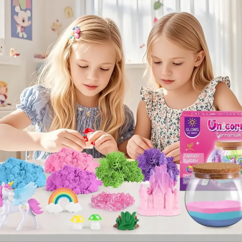 Jednorożec Zestaw Kreatywny Lampka Nocna dla dzieci Magiczne Terrarium DIY - obrazek 2