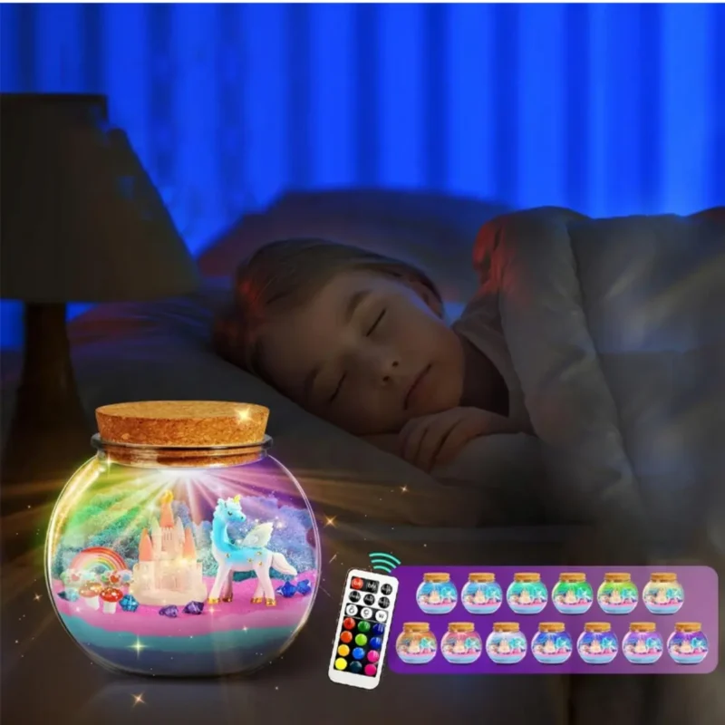 Jednorożec Zestaw Kreatywny Lampka Nocna dla dzieci Magiczne Terrarium DIY - obrazek 5
