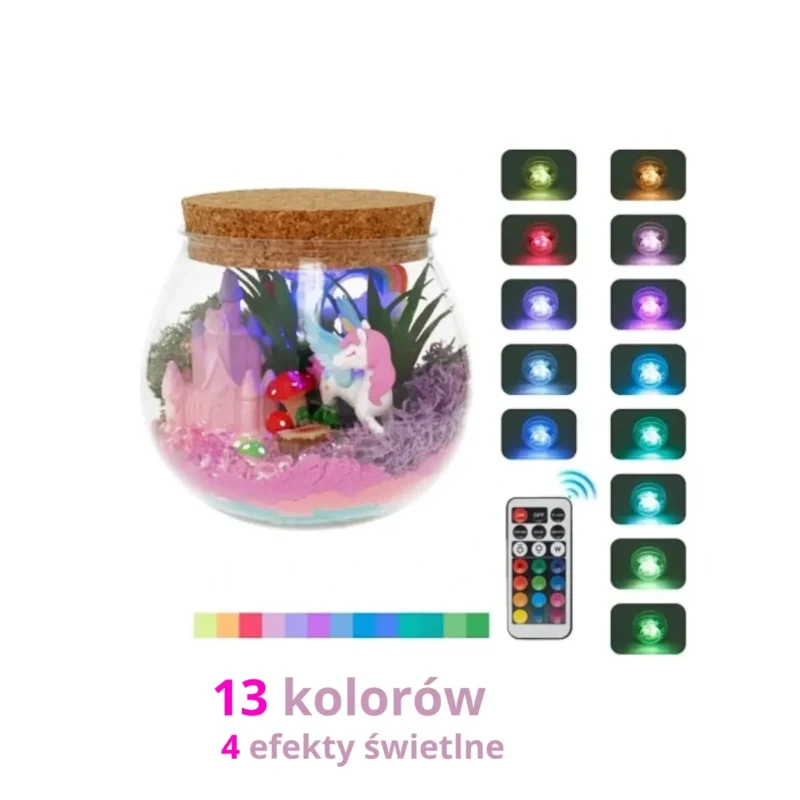 Jednorożec Zestaw Kreatywny Lampka Nocna dla dzieci Magiczne Terrarium DIY - obrazek 6
