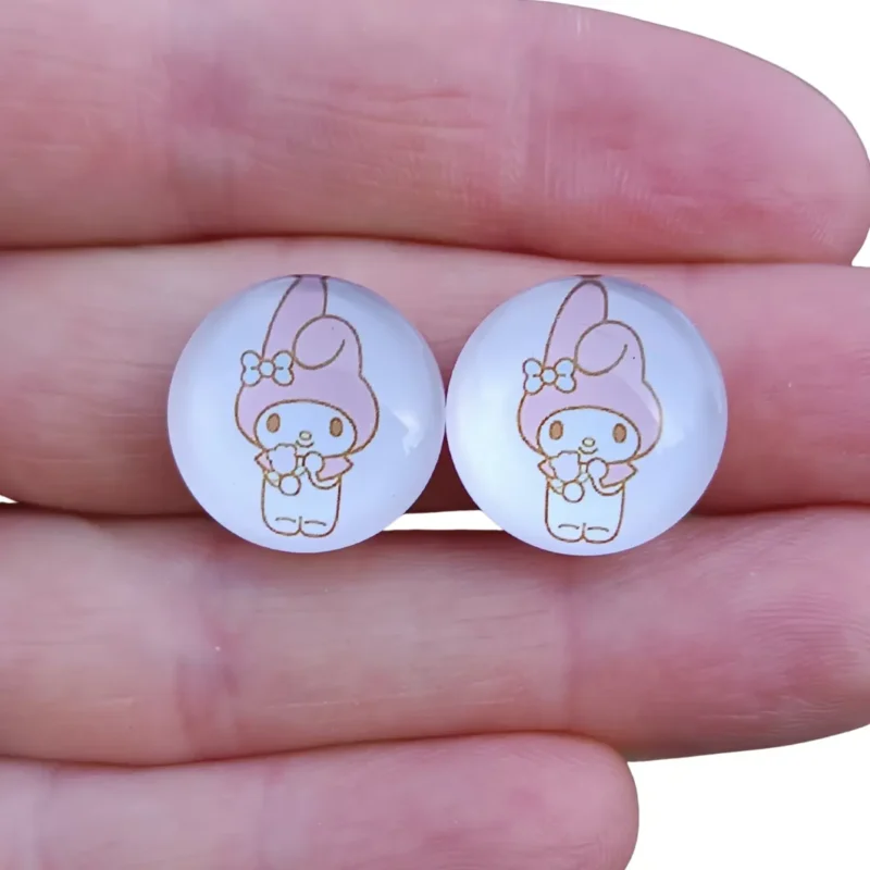 Dziecięce klipsy na uszy z motywem bajki Sanrio my melody różowe