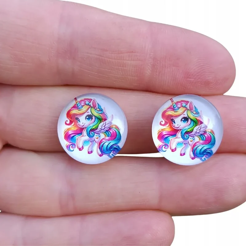 Klipsy Kolczyki Dla Dzieci Dziewczynki Bez Przekuwania Uszu JEDNOROŻEC