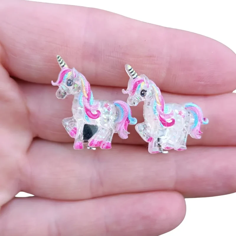 Klipsy do uszu dla dziewczynki JEDNOROŻEC kolczyki bez dziurek