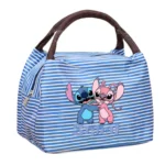 Torba śniadaniowa termiczna z motywem Stitch i Angel w paski niebiesko-białe
