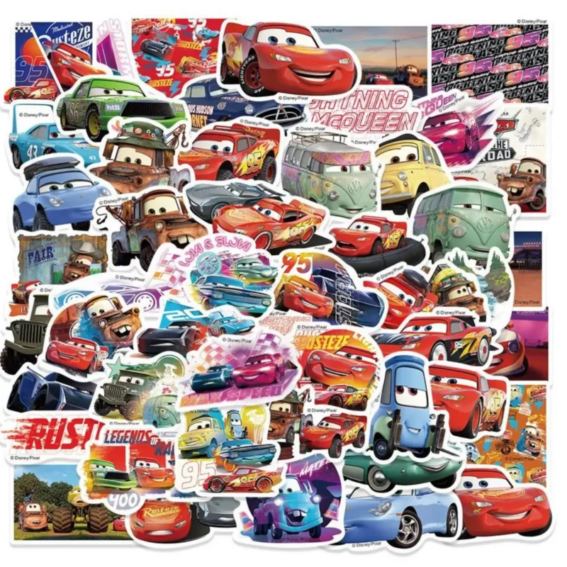 Naklejki Dla Chłopca Disney Pixar Auta Cars McQueen Zestaw 50 SZTUK