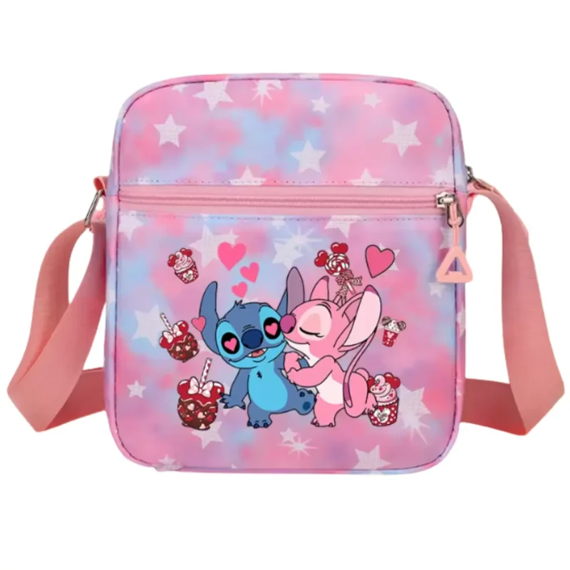 Torebka listonoszka Stitch i Angel – mała torba na ramię Uroczy wzór Disney Różowa