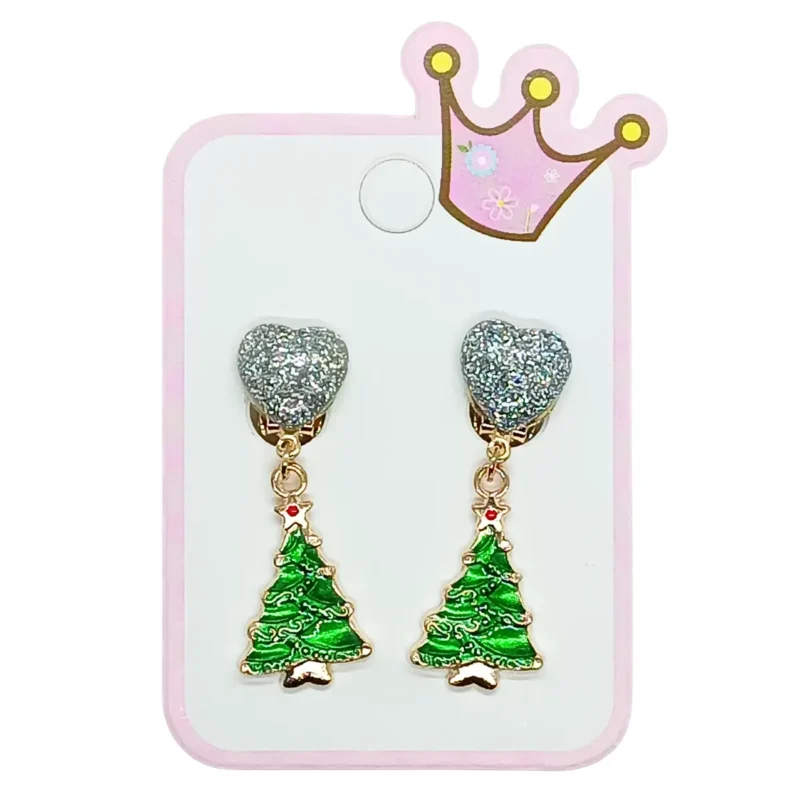 Klipsy Kolczyki Dla Dzieci Urocze Ozdoby Na Uszy ŚWIĄTECZNE CHOINKA