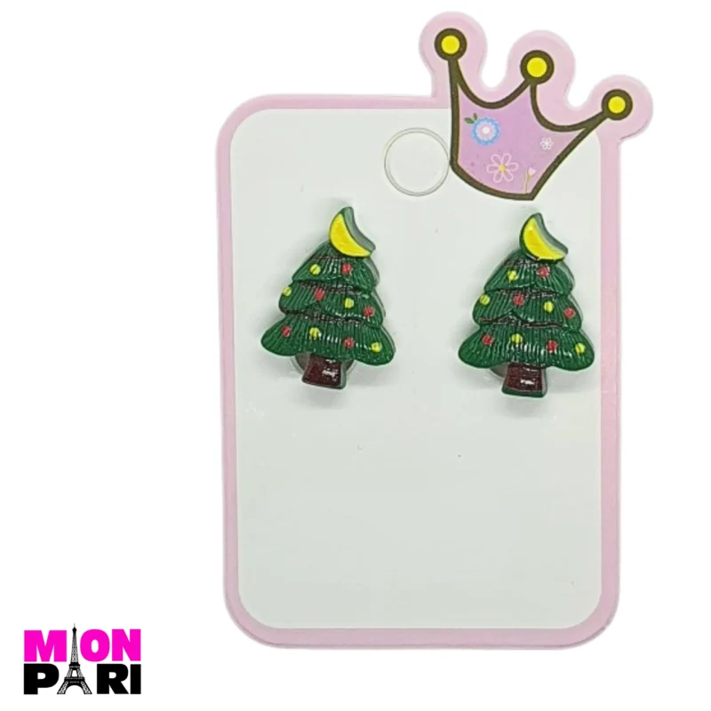 Klipsy Kolczyki Bez Przekłuwania Uszu ŚWIĄTECZNE CHOINKA