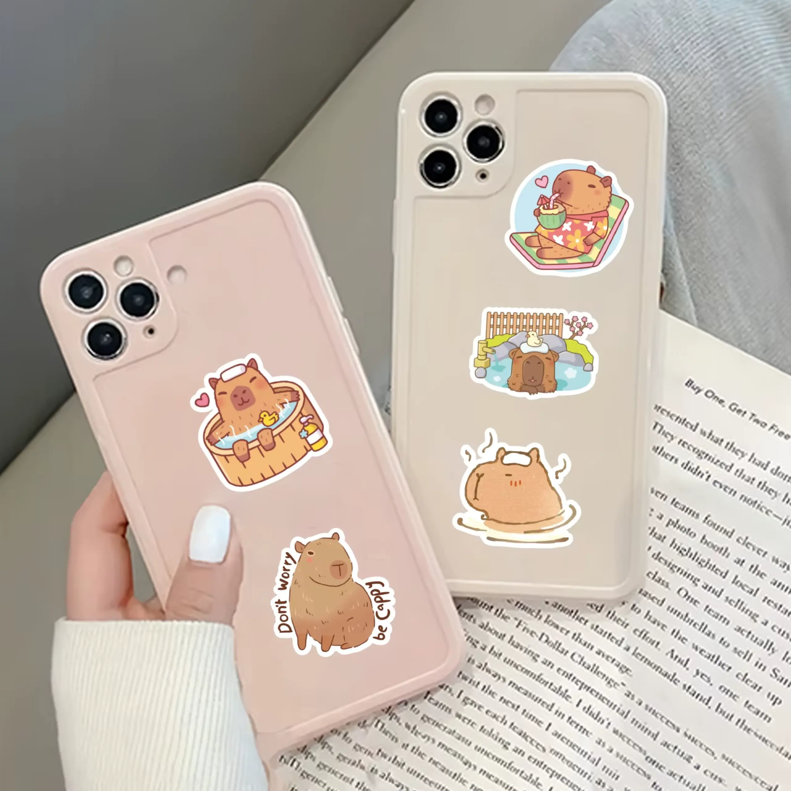 Naklejki WINYLOWE wodoodporne KAPIBARA Kapybara Dla dzieci Zestaw 50 szt - obrazek 3