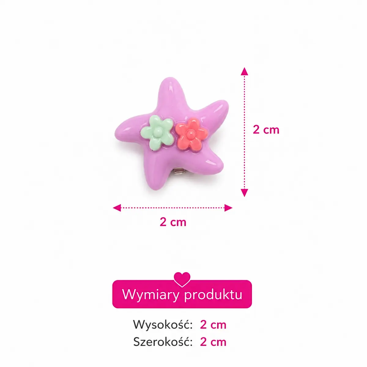 Klipsy do uszu dla dzieci Fioletowe Rozgwiazdy - bez przekłuwania - obrazek 3