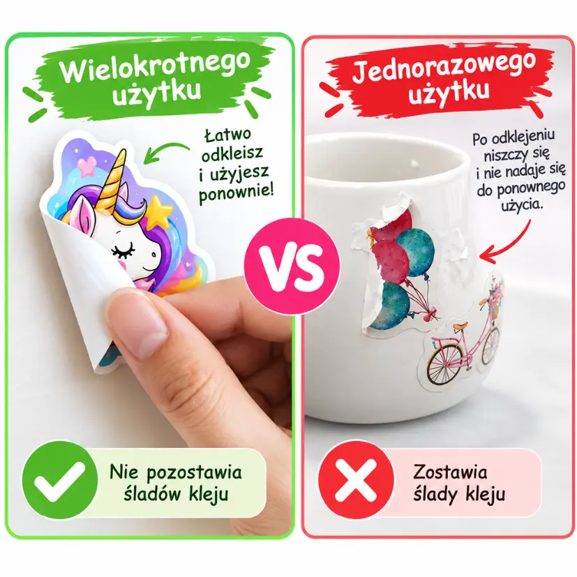 Naklejki winylowe dla dzieci – jednorożce 50 różnych wzorów - obrazek 3